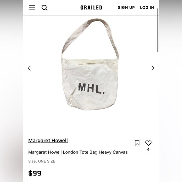 Margaret Howell MHL Tsuno Sling/Tote Shoulder Bag